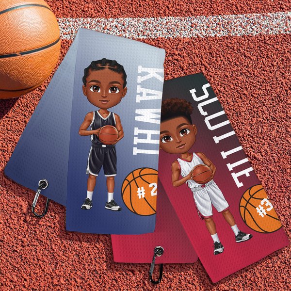 Serviette de sport super absorbante avec numéro et crochet Cadeau d'anniversaire pour les amateurs de basket-ball