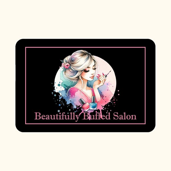 Gepersonaliseerde Flower Nail Art deurmat met tekst Verjaardag Schoonheidssalon Opening Gift voor Nagel Technici Enthousiastelingen