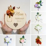 Gepersonaliseerde Kunstbloemen Hart Houten Versiering met Naam en Tekst Huisdecoratie Moederdag Grootmoederdag Waardering voor Haar