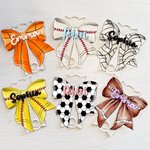 Personalised Soccer Basketball Coquette Bow Name Plate Tag Accessory for 20 oz 30 oz 40 oz Stanley Tumbler Game Day Birthday Gift for Sports Lovers