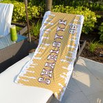 Spersonalizowany ręcznik plażowy Ice Cream Drip Ball Design Quick Dry Oversized Beach Towel z imieniem i numerem Niezbędny w podróży letniej Prezent urodzinowy dla miłośnika sportu