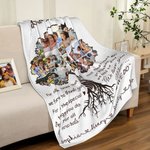 Personlig We Love You Photo Collage Tree Soft Throw Blanket med 1-10 navn Hjemmedekorasjon Bursdag Morsdagsgave til mamma bestemor familie
