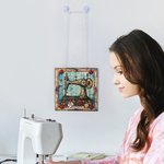 Personalized Sewing Machine Name Suncatcher Window Hanging with Hanging Chain and Two Hooks Room Decor Birthday Mother's Day Gift for Sewing Lover
