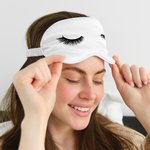 Personlig flerfärgad ögonfransar namn silke sovande ögonmask med påse födelsedag bachelorette party present för kvinnor
