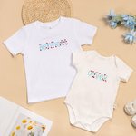 Personalised Love Heart Embroidered Name 100% Cotton Baby Bodysuit Kid T-shirt Birthday Anniversary Gift for Girls Boys