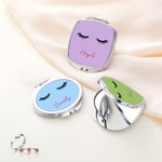 Personalisierte Wimper Name Gesicht Design gefaltet Spiegel Multicolor Compact Travel Zubehör Geburtstag Brautjungfer Muttertag Geschenk für Frauen