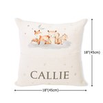 Personlig Woodland Animals mjuk sängdagsberättelse kudde med namn och bokficka barnkammare dekor baby shower födelsedagspresent för flickor pojkar