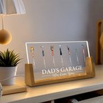 Personalized We Love You Repair Tools Design LED Night Light with 1-12 Names and Wooden Base Home Decor Father's Day Gift for Dad Grandpa