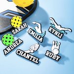 Personalized 3D Printed Swimming Bowling Bag Charm Button with Name Accessory for Bogg Game Team Birthday Gift for Sports Lovers