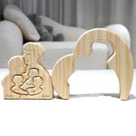 Gepersonaliseerde Warme Knuffel Familie Houten Hart Puzzel met 2-5 Namen Bureau Decoratie Moederdag Verjaardag Jubileum Cadeau voor Familie Koppel