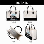 Personalisierte Liebe Herz Junge Mädchen Mama große Canvas Tragetasche mit 1-6 Namen und wasserdichtes Futter Urlaub Geburtstag Geschenk für Familie