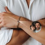 Personligt mikroskuret fotoprojektionsarmband med justerbar kedja Smyckessmycke Jubileum Födelsedagspresent till familj och vänner