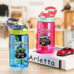 Gepersonaliseerde Extreme Stunt Truck 16 oz Kid Waterfles met Rietje Initiaal en Naam Verjaardag Terug naar School Cadeau voor Jongens Meisjes