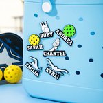 Personalized 3D Printed Swimming Bowling Bag Charm Button with Name Accessory for Bogg Game Team Birthday Gift for Sports Lovers
