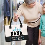 Personalisierte Liebe Herz Junge Mädchen Mama große Canvas Tragetasche mit 1-6 Namen und wasserdichtes Futter Urlaub Geburtstag Geschenk für Familie