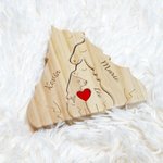 Puzzle de Loups en Bois Personnalisé avec 2-4 Noms Gravés Décoration de Bureau Cadeau Familal pour Aniversaire Fête des Mères