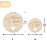Ornamento in legno con fiore artificiale personalizzato con nome e testo decorazione per la casa festa della mamma nonna regalo per lei