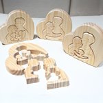 Puzzle en Bois Personnalisé avec 2-5 Noms Gravés Décoration de Chambre Cadeau Fête des Mères Anniversaire pour Maman Famille Couple