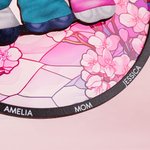 Personalized Cartoon Character Back View Moon Shape Window Hanging Suncatcher with Names Home Decor Mother's Day Birthday Gift for Mom Grandma