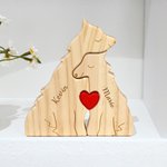 Puzzle de Loups en Bois Personnalisé avec 2-4 Noms Gravés Décoration de Bureau Cadeau Familal pour Aniversaire Fête des Mères