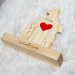 Puzzle en Bois avec Socle Personnalisé de 2-9 Noms Style de Famille Ours Décoration de Maison Cadeau Anniversaire Fête des Mères Pères pour Famille