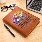 Personalisierte Regenbogen Baum des Lebens 2-20 Herz Namen PU Leder A5 Notebook Cover mit Text und Lagerung Tasche Geburtstag Muttertag Geschenk für Familie