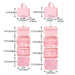 Henkilökohtainen Puffy tikattu kaksinkertainen vetoketju sulkeminen Multi-lokero Makeup Travel Bag nimi ja sisäänrakennettu koukku Business Trip syntymäpäivälahja naisille