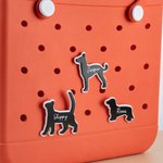Personalized Acrylic Dog Cat Pet Silhouette Name Bag Button Charm Accessories for Bogg Birthday Beach Gift for Pet Owner Lover