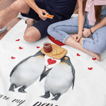 Personalisierte Sie sind mein Pinguin Herz Ballon weich werfen Decke mit Initialen Home Decor Geburtstag Valentinstag Jahrestag Geschenk für Paar