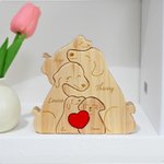 Casse-Tête en Bois Personnalisé avec 2-5 Noms Style de Chiens Décoration de Maison Cadeau Anniversaire pour Famille
