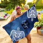 Henkilökohtainen Mandala Turtle Turtle Tie-Dye Quick Dry Ylisuuri mikrokuituliina nimellä Rantapyyhe Kesä Essential Beach Party Syntymäpäivälahja perheelle Ystäville