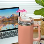Personalized Multicolour 3D Printed Name Reusable Straw Topper with Initial Charm Accessory for Stanley Tumbler Birthday Gift for Women Girls