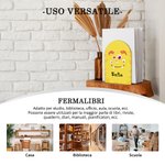 Fermalibri personalizzati con nome motivo del mostro unicorno dinosauro e animale set da 2 pezzi in legno regalo per bambini e studenti