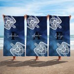 Henkilökohtainen Mandala Turtle Turtle Tie-Dye Quick Dry Ylisuuri mikrokuituliina nimellä Rantapyyhe Kesä Essential Beach Party Syntymäpäivälahja perheelle Ystäville