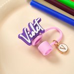 Personalized Multicolour 3D Printed Name Reusable Straw Topper with Initial Charm Accessory for Stanley Tumbler Birthday Gift for Women Girls