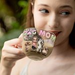 Henkilökohtainen koira äiti 3D sarjakuva tyttö ja 1-4 koiraa tassut tulostaa 16 oz selkeä lasi kuppi nimet syntymäpäivälahja lemmikkieläinten rakastaja omistaja