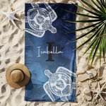 Henkilökohtainen Mandala Turtle Turtle Tie-Dye Quick Dry Ylisuuri mikrokuituliina nimellä Rantapyyhe Kesä Essential Beach Party Syntymäpäivälahja perheelle Ystäville