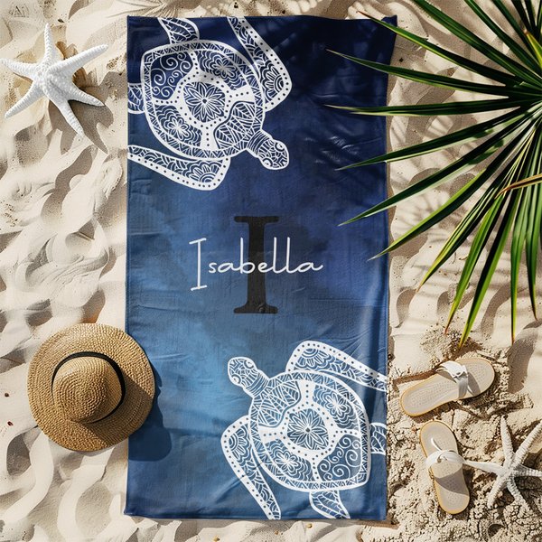 Henkilökohtainen Mandala Turtle Turtle Tie-Dye Quick Dry Ylisuuri mikrokuituliina nimellä Rantapyyhe Kesä Essential Beach Party Syntymäpäivälahja perheelle Ystäville