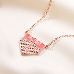 Personalised Melted Ice Cream Waffle Pendant Necklace with Name and Number Sports Jewellery Game Birthday Gift for Baseball Softball Lovers Athletes