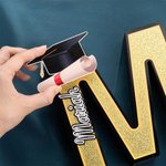 Personalized Graduation Cap 3D Printed Letter Name Sign with Year Party Desk Decor Graduation Appreciation Gift for Graduates Classmates