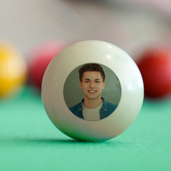 Personalizzato foto doppia faccia palla da biliardo con testo Divertente regalo di compleanno per la festa del papà per gli uomini amanti del biliardo
