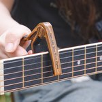 Personalised Four Leaf Clover Guitar Picks Capo Wooden Box Set with Text Guitar Accessory Birthday for Guitar Player Music Lover