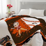 Personalisierte Multicolor Baseball Cartoon Charakter weiche Decke mit Name und Nummer Home Decor Geburtstagsgeschenk für Familie Baseball-Enthusiasten werfen