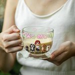 Henkilökohtainen koira äiti 3D sarjakuva tyttö ja 1-4 koiraa tassut tulostaa 16 oz selkeä lasi kuppi nimet syntymäpäivälahja lemmikkieläinten rakastaja omistaja