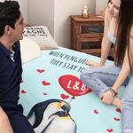 Personalisierte Sie sind mein Pinguin Herz Ballon weich werfen Decke mit Initialen Home Decor Geburtstag Valentinstag Jahrestag Geschenk für Paar
