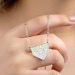 Personalised Melted Ice Cream Waffle Pendant Necklace with Name and Number Sports Jewellery Game Birthday Gift for Baseball Softball Lovers Athletes
