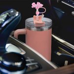 Personalized Multicolour 3D Printed Name Reusable Straw Topper with Initial Charm Accessory for Stanley Tumbler Birthday Gift for Women Girls