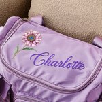 Birth Month Flower - Personalized Travel Duffel Bag, Multi-compartment Waterproof Nylon with Name and Shoulder Strap - Gift for Women