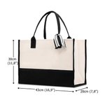 Borsa tote capiente in tela personalizzata in stile boho primaverile con motivi dei fiori di campo regalo di fine anno scolastico per insegnanti