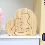 Rompecabezas de madera personalizado con 2-5 nombres 'abrazo caluroso' para decoración de escritorio regalo del Día de la Madre o para familia